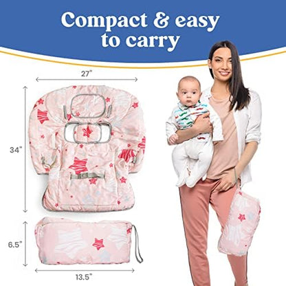 PILLANI grocery cart protection pad folded compactly for easy travel storage.
