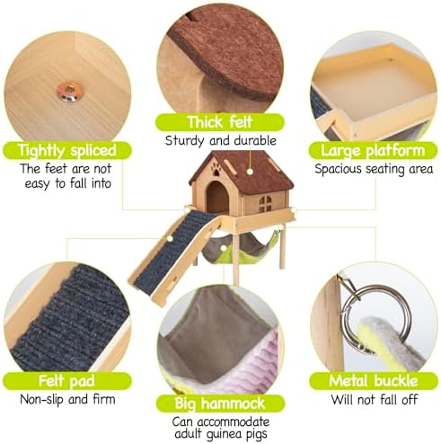 Durable pet safe natural wood hideout for guinea pigs and ferrets