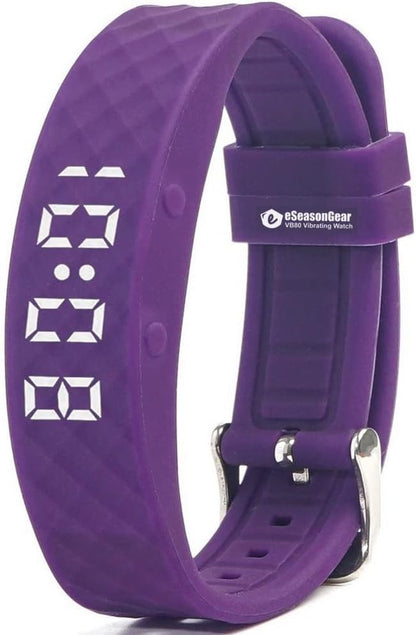 Authentic imported eSeasonGear VB80 smart reminder wristband unboxed showing its compact design and included user manual guide.