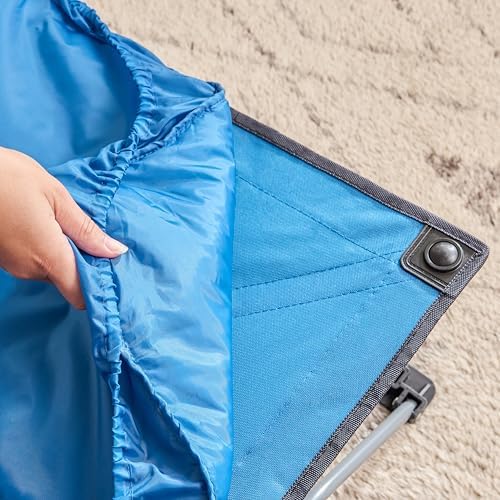Regalo My Cot deluxe set showing the removable plush sleeping bag and matching toddler pillow separated from the frame.