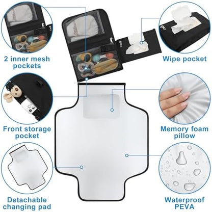 Accmor travel changing mat showing interior storage pockets