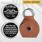 Wrappiness personalized brother keepsake token inside leather holder