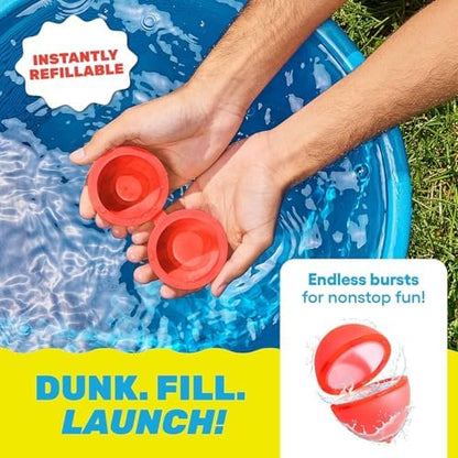 Relatable Hydroburst reusable water balloons in bright colors perfect for backyard pool parties.