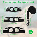 Asofelk lizard walking harness three piece pack for pet growth stages