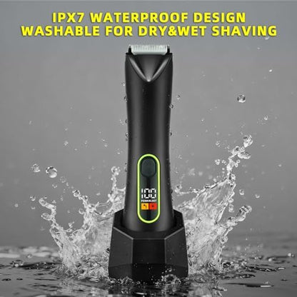 WarmWink waterproof groin trimmer showing shower safe design