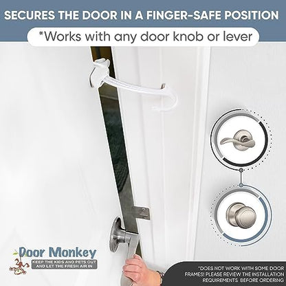 Close up of Door Monkey clamping mechanism on a door edge