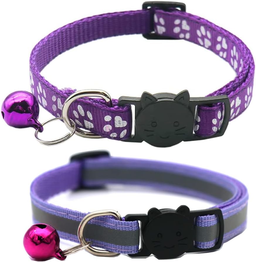 2 Pack Cat Collars Quick Release Reflective Kitten Collar with Bell & Safety Release (Black) - Image 11