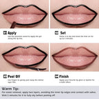 KIMUSE Peel Off Lip Liner Stain, Long Lasting Lip Tint Stain Peel Off, Waterproof, Transfer-Proof, Highly Pigmented Color Peel Off Lip Stain Liner, Matte Finish - Image 3