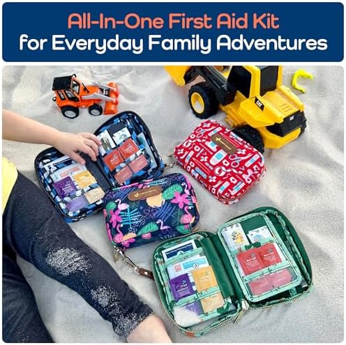 Organized interior of KeepGoing first aid kit showing medical supplies and pockets