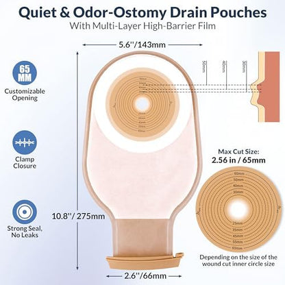 Closecret colostomy supplies measurement card and cut to fit application details