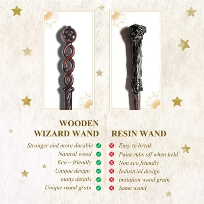 Handicraftviet wooden magic wand S5 model display