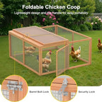 Chicken Coop Run Rabbit Cage No Assembly Portable Chicken Run Bunny House with Top & Side Opening Doors,Outdoor Small Animal Playpen Wooden Chicken Brooder Box Guinea Pig Cage 45"x 42"x 20" - Image 4