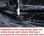 Dogbed4less premium black cotton canvas dog bed cover demonstrating the industrial stitching and structural strength.