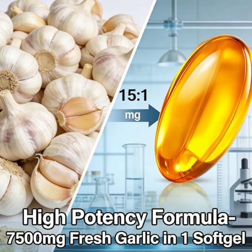 Gluten-free and non-GMO quality seals on the Louma odorless garlic extract packaging