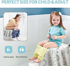 Blissful Diary toilet liner protecting a toddler during public restroom potty training