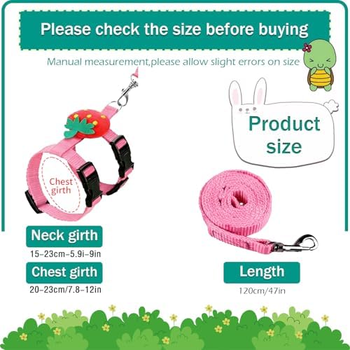 ABSOK escape proof ferret harness and leash collection highlighting the red strawberry themed plush pet accessory.