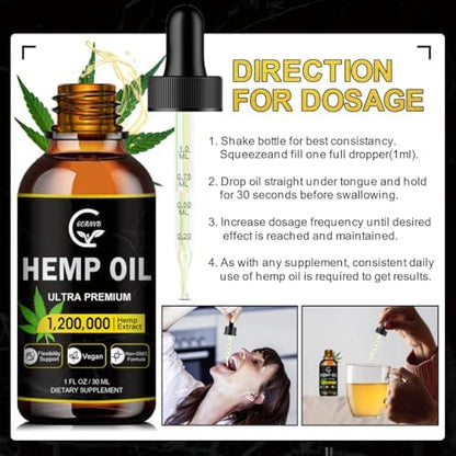Natural hemp oil extract supplement details