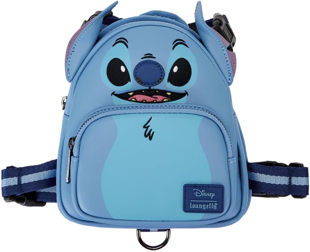 Loungefly Pets Disney Stitch Cosplay Mini Backpack Dog Harness small blue front view