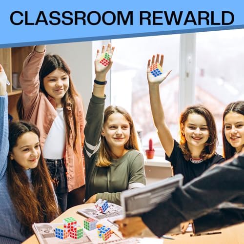 Piegricdiat high speed mini cubes arranged neatly as school classroom rewards and prizes.