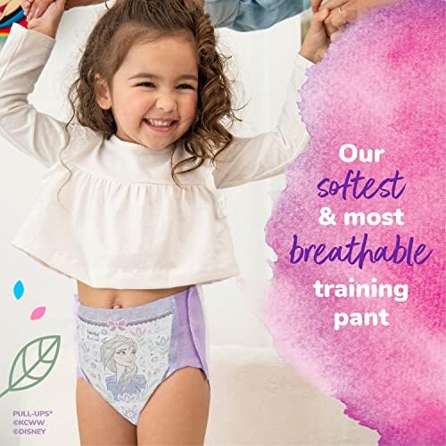 Close up of plant based hypoallergenic material on Disney Frozen training underwear for girls