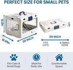 Dog Trust light sage green puppy travel crate with a small kitten inside