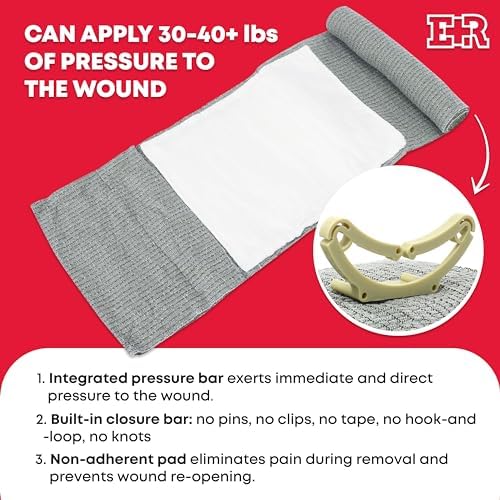 Sterile vacuum sealed Israeli bandage for bleeding control