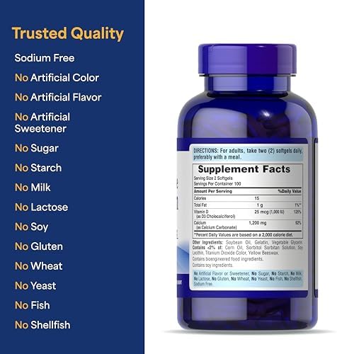 Puritan's Pride dietary supplement bottle isolated