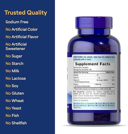 Puritan's Pride dietary supplement bottle isolated