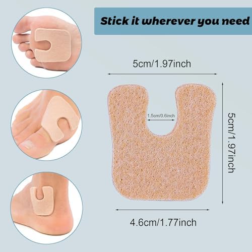 Close up of self adhesive felt callus pads for metatarsal pain relief.
