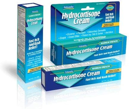 Six pack of Natureplex maximum strength hydrocortisone tubes for rash relief