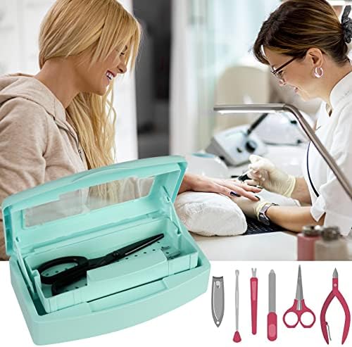 Close up of Gusnilo disinfectant tray mechanism for nail tools