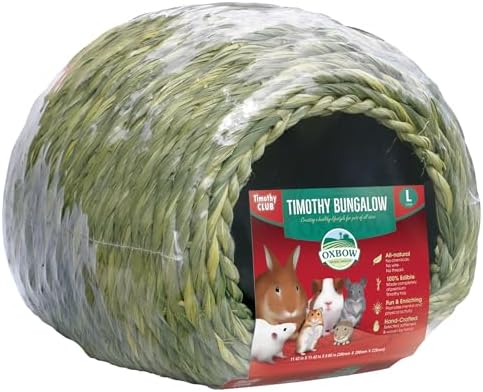 Oxbow Timothy Hay Bungalow, Rabbit & Guinea Pig Hideout, Edible & Hand-Woven Bunny House, No Wires or String, Small Pet Accessories, for Rabbits, Guinea Pigs, Chinchillas & Rats, Large - Image 2