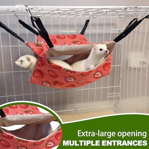 Kathson guinea pig bunkbed hammock displaying the soft interior lining and durable straps