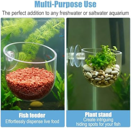 Eldraqth shatterproof transparent fish tank plant pot side view highlighting water circulation slits