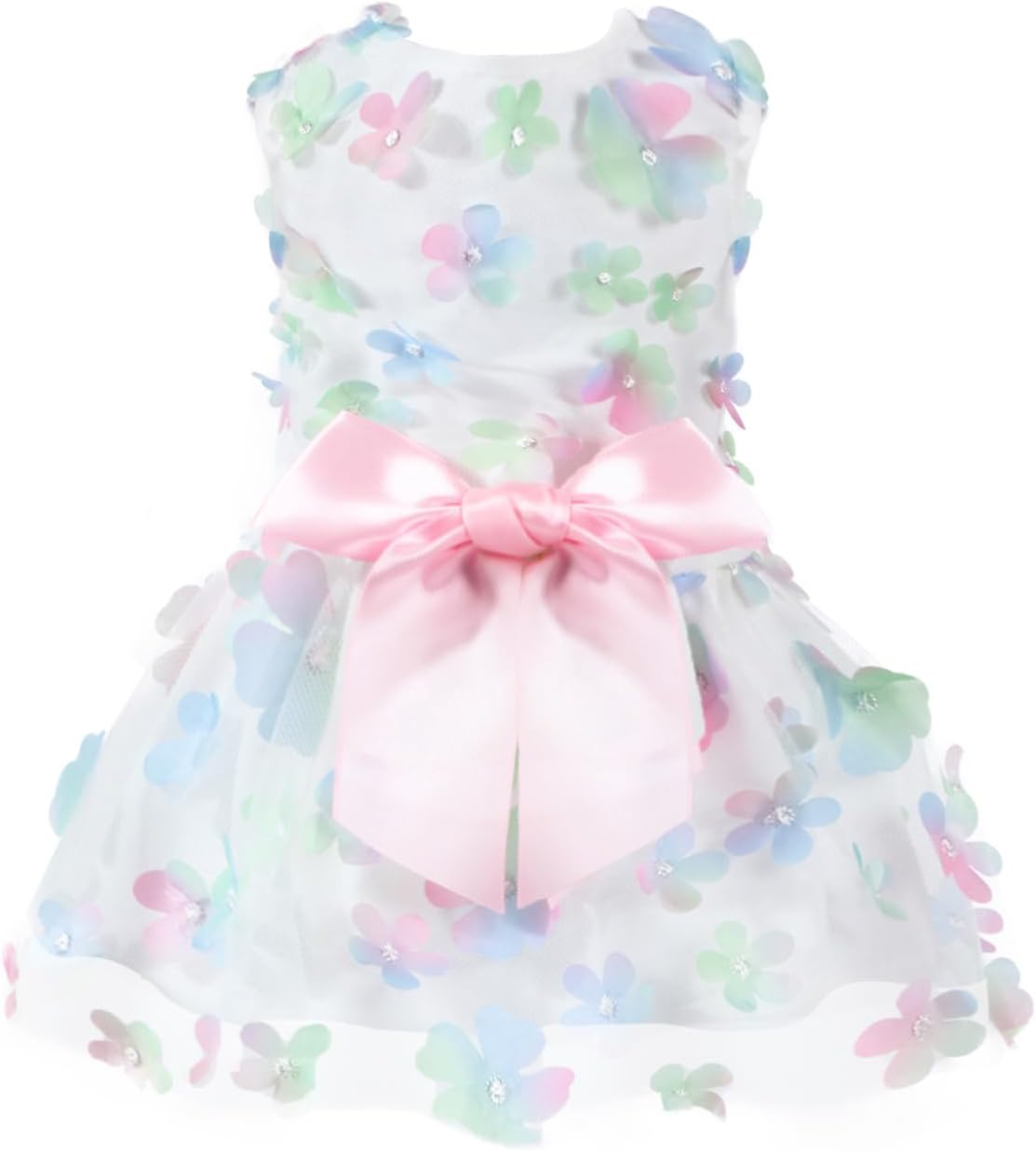 Laifug Dog Dress Puppy Print Princess Dog Dress Cute Party Wear (Pink, M) - Image 11