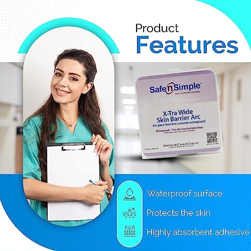 Back label view of Safe n Simple skin protection sheets with directions
