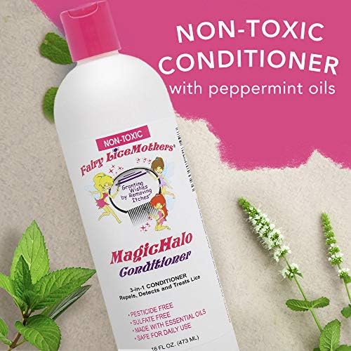 Anti-lice hair conditioner with peppermint oil for natural lice defense.