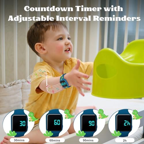 VTAIGE digital toddler watch with magnetic USB charging cable and child safe silicone strap