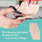 Four pack of beige moleskin sheets for preventing foot calluses.