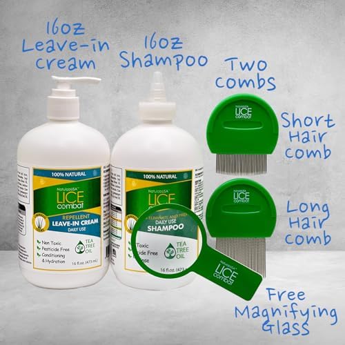 Lice Combat Repellent Leave-in Cream sixteen ounce bottle for daily protection.