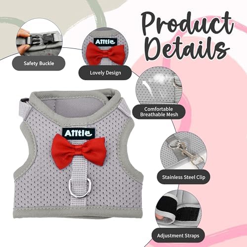 Aiitle small animal vest harness size chart displaying chest and neck girth guidelines