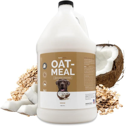 Bark2Basics Oatmeal Conditioner one gallon front view professional grooming bottle