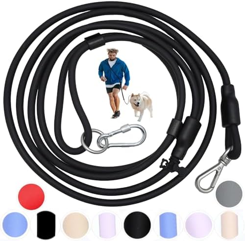 Hands Free Dog Leash Crossbody & Waist for Walking, 9-in-1 No Pull Dog Harness & Leash Set, Heavy Duty Waterproof Slip Lead for Large Medium Breeds (20-120lbs, Black) - Image 2