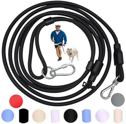 Hands Free Dog Leash Crossbody & Waist for Walking, 9-in-1 No Pull Dog Harness & Leash Set, Heavy Duty Waterproof Slip Lead for Large Medium Breeds (20-120lbs, Black) - Image 2