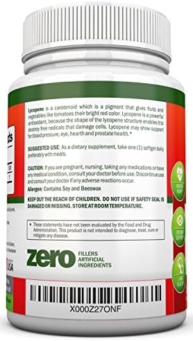 NutriONN Lycopene 120 softgels count container back view