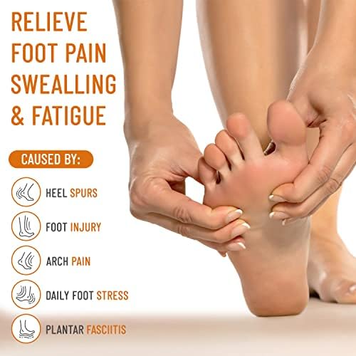 Pair of copper-infused compression braces for fallen arches and foot pain.