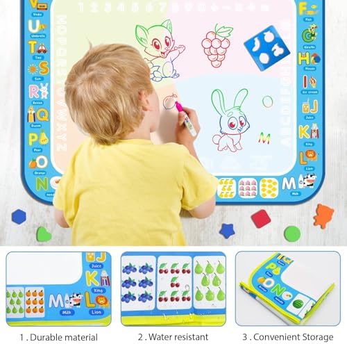 BlissfulBlend water doodle board set up on a tabletop showing clean water application.