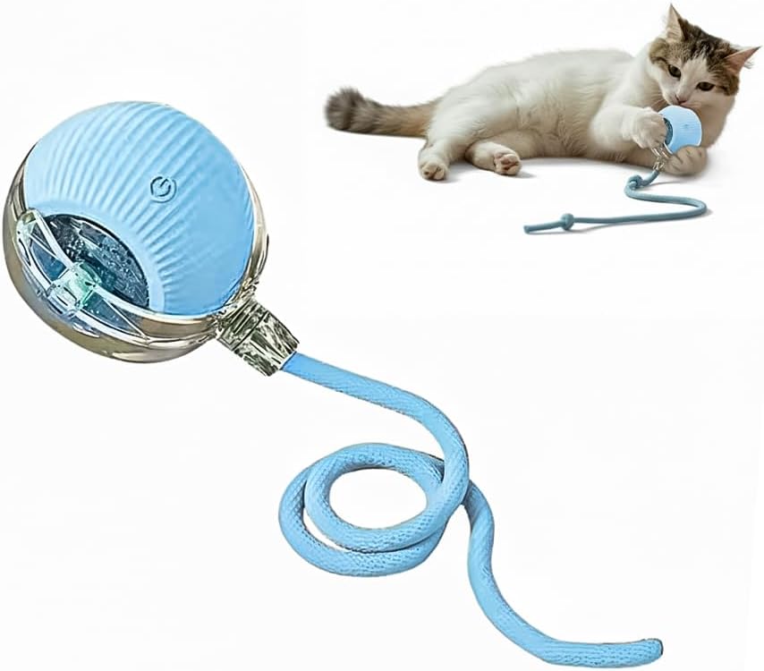 Interactive Cat Toy Ball, Automatic Intercative Cat Toys for Indoor Cats, The 3rd Generation Agile Moving Cat Ball with Elastic Mesh Tail, Toys for Indoor Adult Cats, Motion Activated (Red) - Image 10