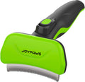Joypaws pet grooming and deshedding brush front view in bright green