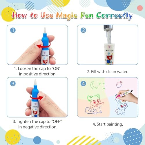 BlissfulBlend reusable coloring mat folded neatly alongside its plastic water pen accessories.